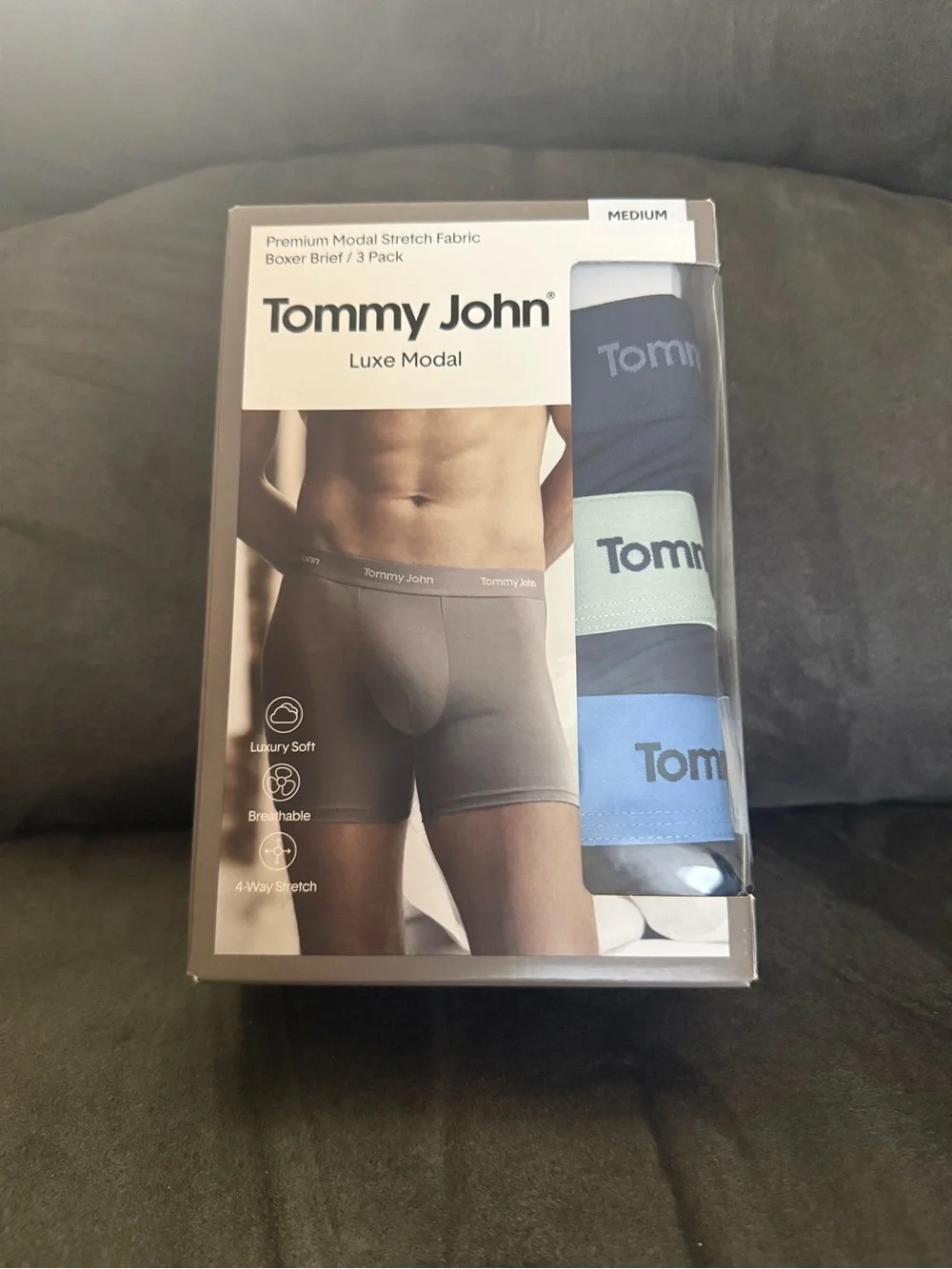 Tommy Hilfiger Luxe Modal 3-Pack Boxer Briefs - Navy/Light Green/Blue